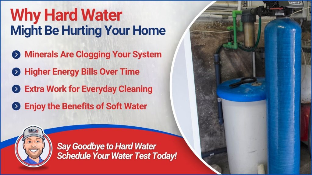 This is an image of a water softener. The headline reads why hard water might be hurting your home.